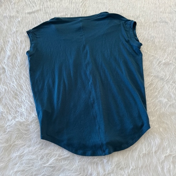 Athleta Teal Blue Soft Short Cap Sleeve Tee XS - Picture 4 of 4
